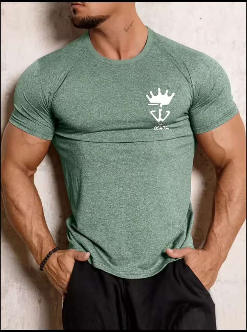 WhatsApp Image 2026-04-13 at 17.20.06 (1) Gym Giantz Muscle Fit T-Shirt – Green Edition - Image 1
